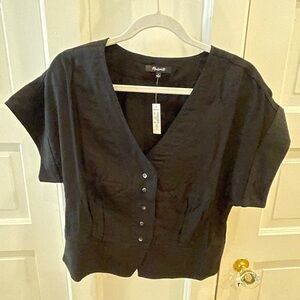 Madewell Pleated Short Sleeve Top